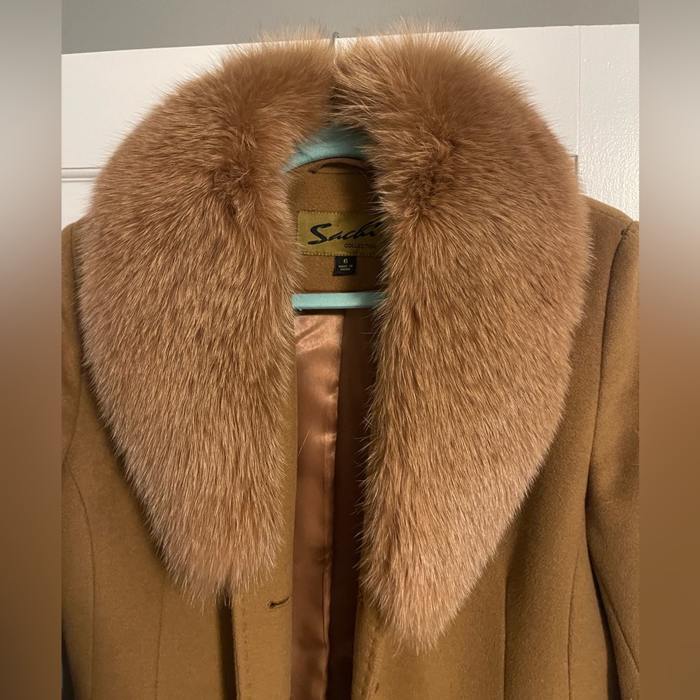 Sachi real fox fur and lambs wool coat